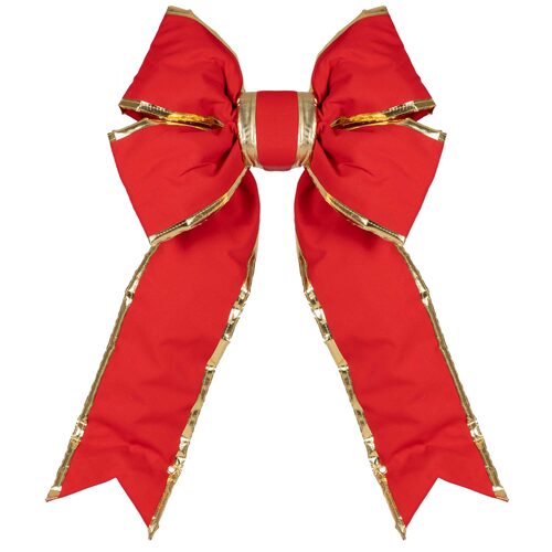 Red with Gold Trim Structural 3D Canvas Bow