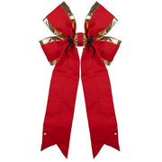 Red with Gold Trim Structural 3D Canvas Bow