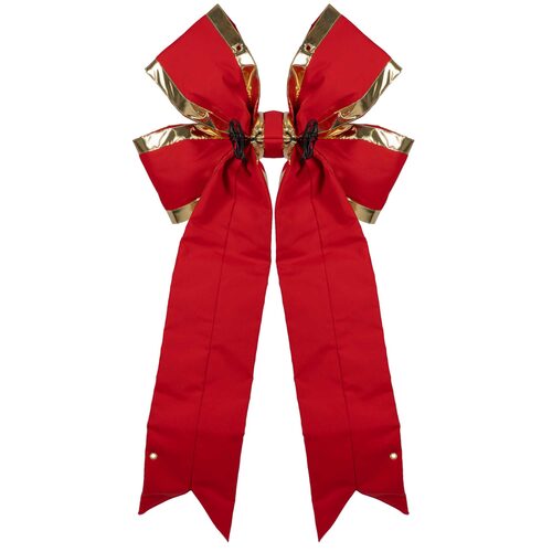 Red with Gold Trim Structural 3D Canvas Bow