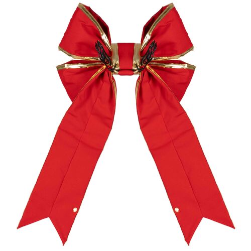 Red with Gold Trim Structural 3D Canvas Bow