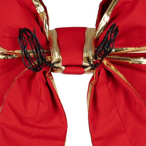 Red with Gold Trim Structural 3D Canvas Bow