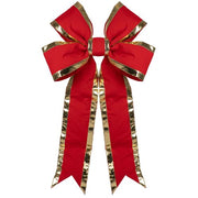 Red with Gold Trim Structural 3D Canvas Bow