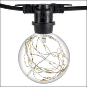 RGB Color Change LEDimagine TM Patio String Light Set with G95 Fairy Light Bulbs on Black Wire
