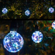 RGB Color Change LEDimagine TM Patio String Light Set with G95 Fairy Light Bulbs on Black Wire, with Drops
