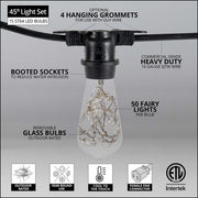 RGB Color Change LEDimagine TM Patio String Light Set with 10 ST64 Fairy Light Bulbs on Black Wire