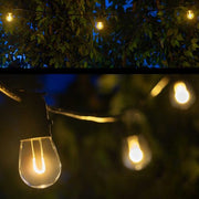 Warm White FlexFilament TM Shatterproof LED Patio String Light Set with S14 Bulbs on Black Wire
