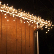 Clear Mini Icicle Lights on Green Wire