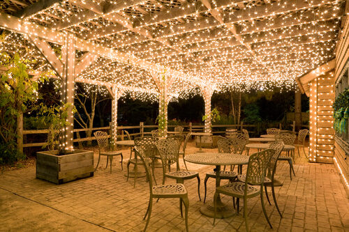 150 Clear Mini Icicle Lights on White Wire