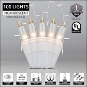 Clear Mini Icicle Lights on White Wire