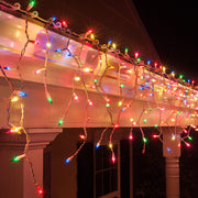 150 Multicolor Mini Icicle Lights on White Wire