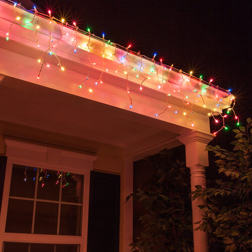 150 Multicolor Mini Icicle Lights on White Wire