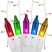 150 Multicolor Mini Icicle Lights on White Wire