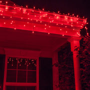 150 Red Mini Icicle Lights on White Wire