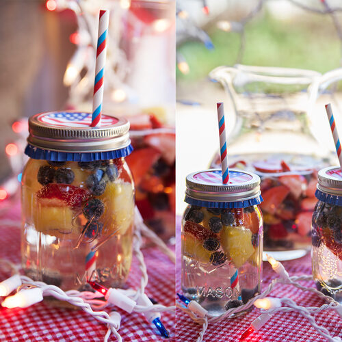 150 Red, White and Blue Mini Icicle Light Set, White Wire