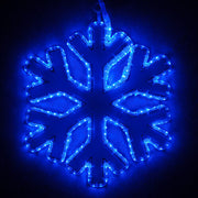 16" 18 Point Snowflake with Blue Acrylic Center, Blue Lights
