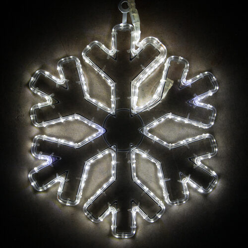 16" 18 Point Snowflake with Clear Acrylic Center, Cool White Lights
