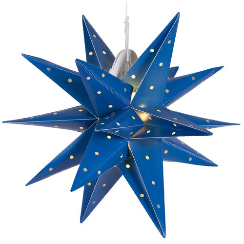 Blue Aurora Superstar TM Moravian Star Light, Fold-Flat, LED Lights, Outdoor Rated