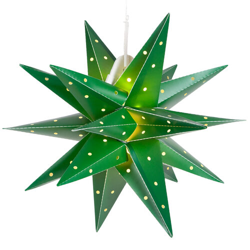 Green Aurora Superstar TM Moravian Star Light, Fold-Flat, LED Lights, Outdoor Rated