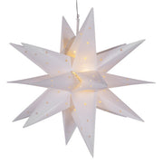 White Aurora Superstar TM Moravian Star Light, Fold-Flat, LED Lights, Outdoor Rated