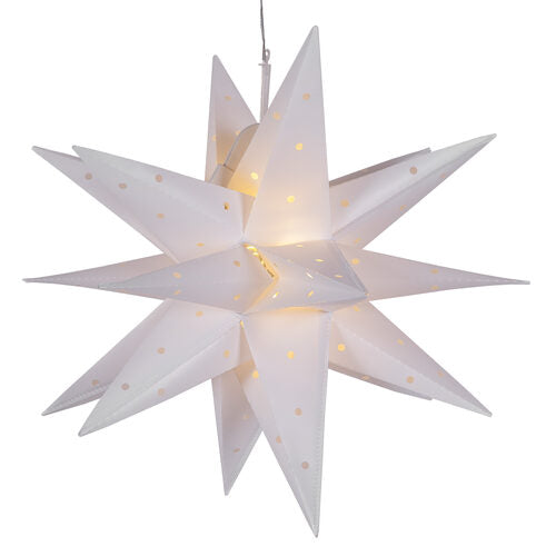 White Aurora Superstar TM Moravian Star Light, Fold-Flat, LED Lights, Outdoor Rated