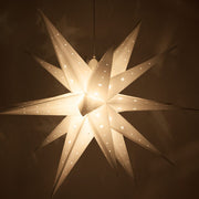 White Aurora Superstar TM Moravian Star Light, Fold-Flat, LED Lights, Outdoor Rated