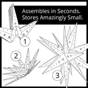 White Aurora Superstar TM Moravian Star Light, Fold-Flat, LED Lights, Outdoor Rated