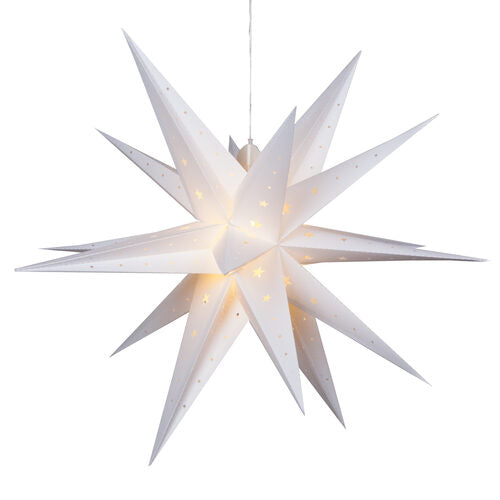 White Aurora Superstar TM Moravian Star Light, Fold-Flat, LED Lights, Outdoor Rated