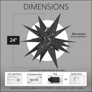 White Aurora Superstar TM Moravian Star Light, Fold-Flat, LED Lights, Outdoor Rated