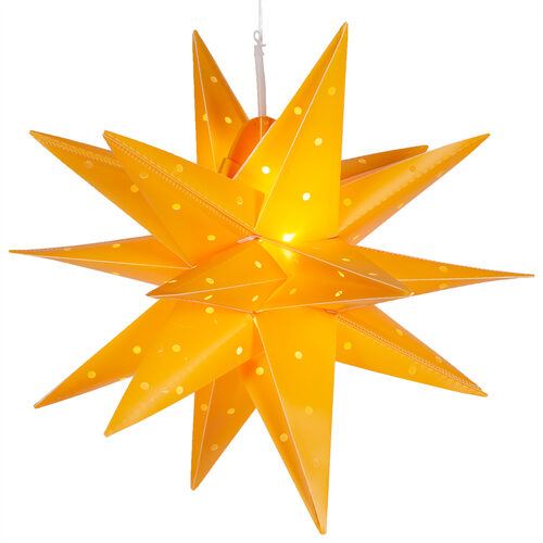 Yellow Aurora Superstar TM Moravian Star Light, Fold-Flat, LED Lights, Outdoor Rated