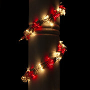 18' Garland Lights, 600 Red/Warm White LED Lights, White Wire