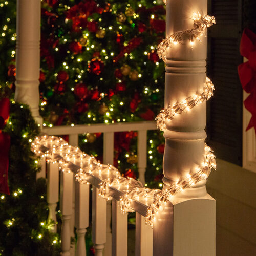 18' Garland Lights, 600 Warm White LED Lights, White Wire