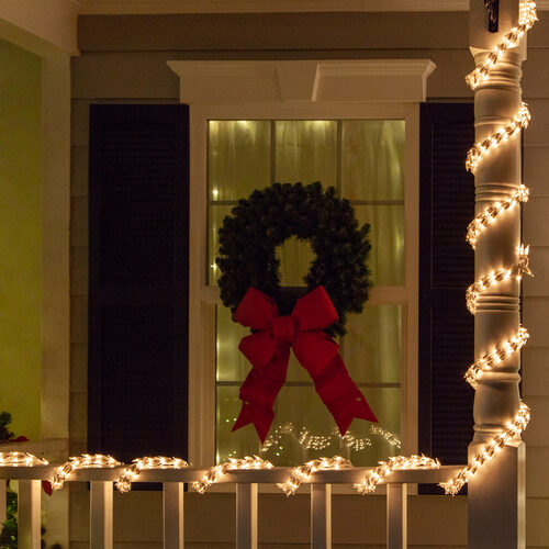18' Garland Lights, 600 Warm White LED Lights, White Wire