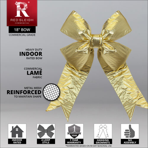 18" Gold Metallic 3D Lam Bow