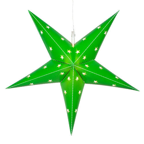 Green Aurora Superstar TM 5 Point Star Light, Fold-Flat, LED Lights, Outdoor Rated