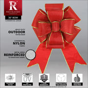 Red with Gold Trim Blooming Puff Nylon Bow