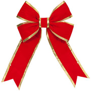 Red with Gold Trim Structural 3D Velvet Bow