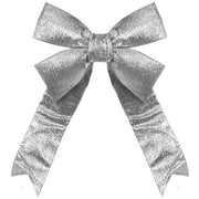 Silver Decorative 3D Glitter Bow