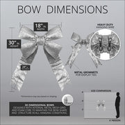 Silver Decorative 3D Glitter Bow