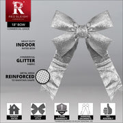 Silver Decorative 3D Glitter Bow