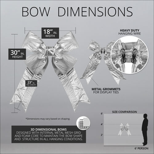 Silver Metallic 3D Lam Bow