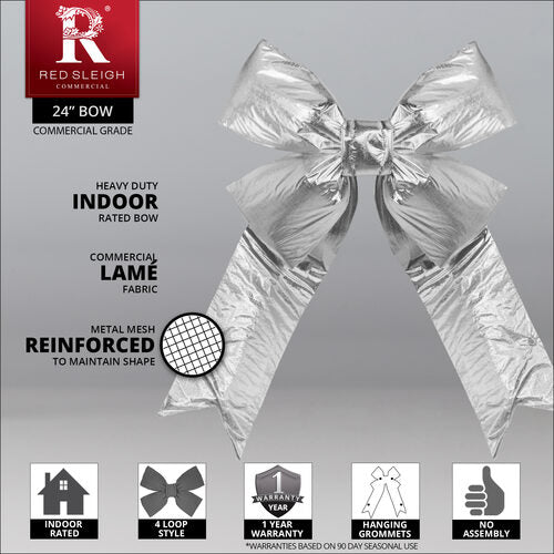 Silver Metallic 3D Lam Bow