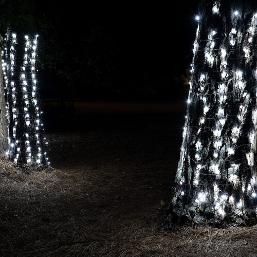 2' 6' 5mm Cool White 5mm LED Christmas Trunk Wrap Lights, 100 Lights on Green Wire