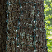 2' 6' 5mm Cool White 5mm LED Christmas Trunk Wrap Lights, 100 Lights on Green Wire