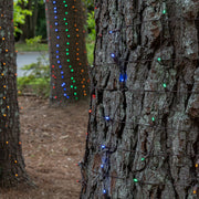 2' 6' 5mm Multicolor 5mm LED Christmas Trunk Wrap Lights, 100 Lights on Brown Wire