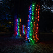 2' 6' 5mm Multicolor 5mm LED Christmas Trunk Wrap Lights, 100 Lights on Brown Wire