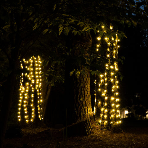 2' 6' 5mm Warm White 5mm LED Christmas Trunk Wrap Lights, 100 Lights on Green Wire