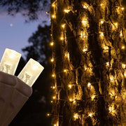 2' 6' Warm White 5mm LED Christmas Trunk Wrap Lights, 100 Lamps on Brown Wire