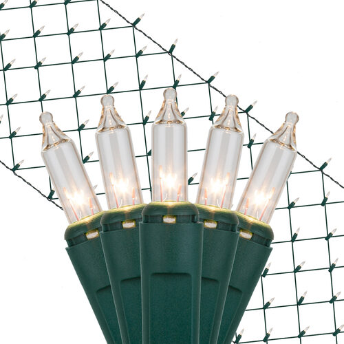Mini Clear Mini Christmas Trunk Wrap Lights, Lights on Green Wire