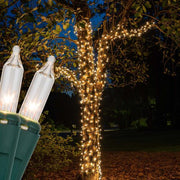 Mini Clear Mini Christmas Trunk Wrap Lights, Lights on Green Wire