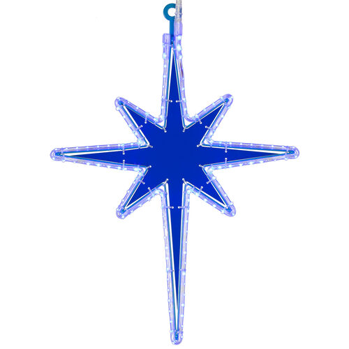 20" LED Bethlehem Star with Blue Acrylic Center, Blue Lights